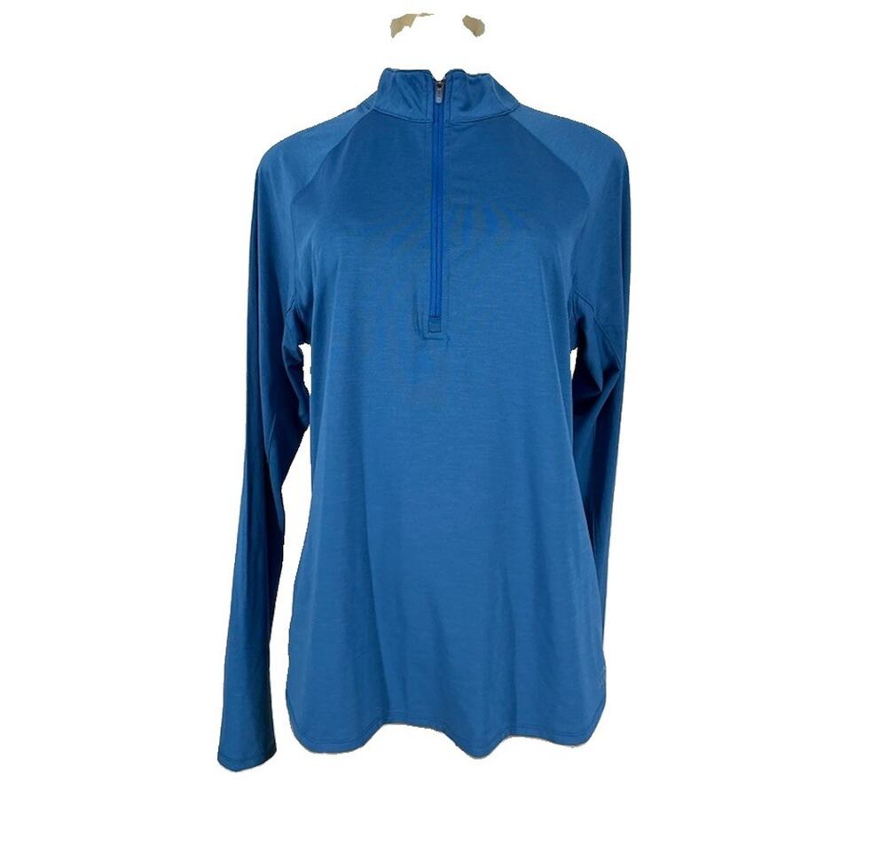 L.L.Bean Women's Access Trail 1/4 Zip Pullover Jacket Blue Size Medium NEW AC14